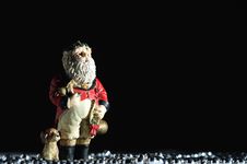 Christmas Santa With Black Background Stock Image