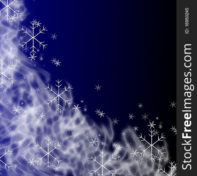 Abstract Christmas background with white snowflakes