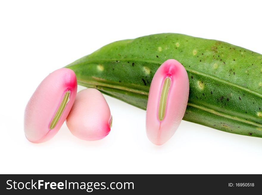 Red beans isolated on white background