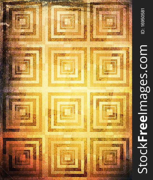 Abstract grunge square on brown background