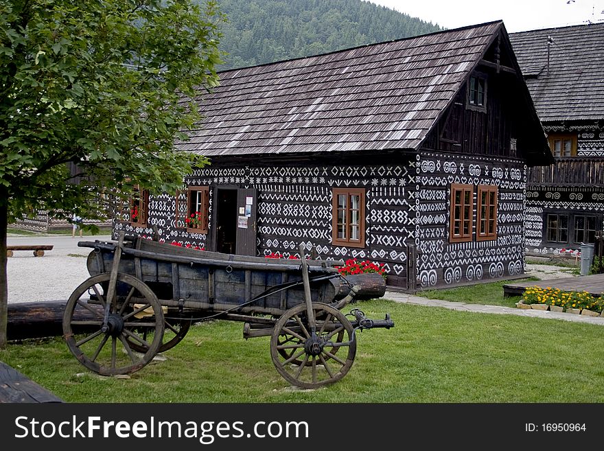 Folk architecture in Slovak-painted wooden. Folk architecture in Slovak-painted wooden