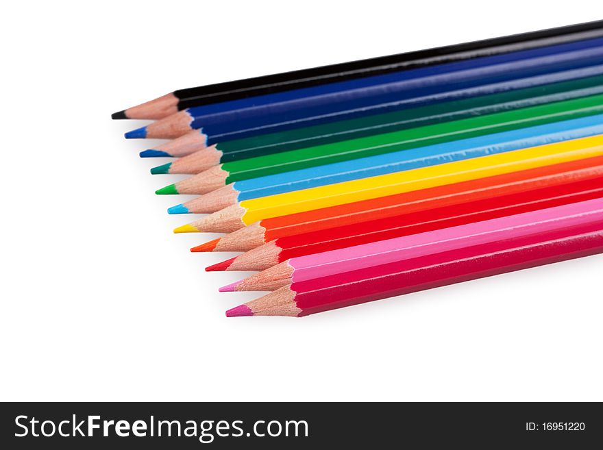 Pencils, isolated on the white background.