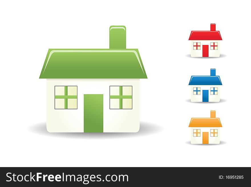 Illustration of home icons on white background. Illustration of home icons on white background