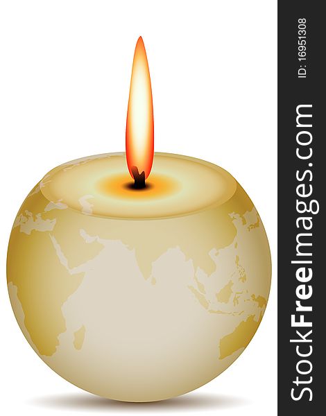 Illustration of burning globe on white background. Illustration of burning globe on white background