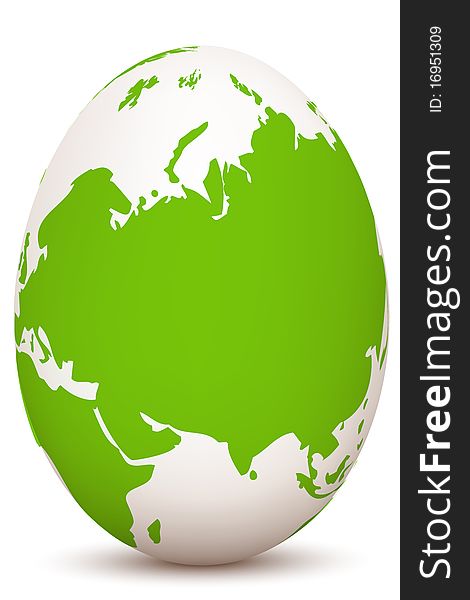 Illustration of global egg on white background