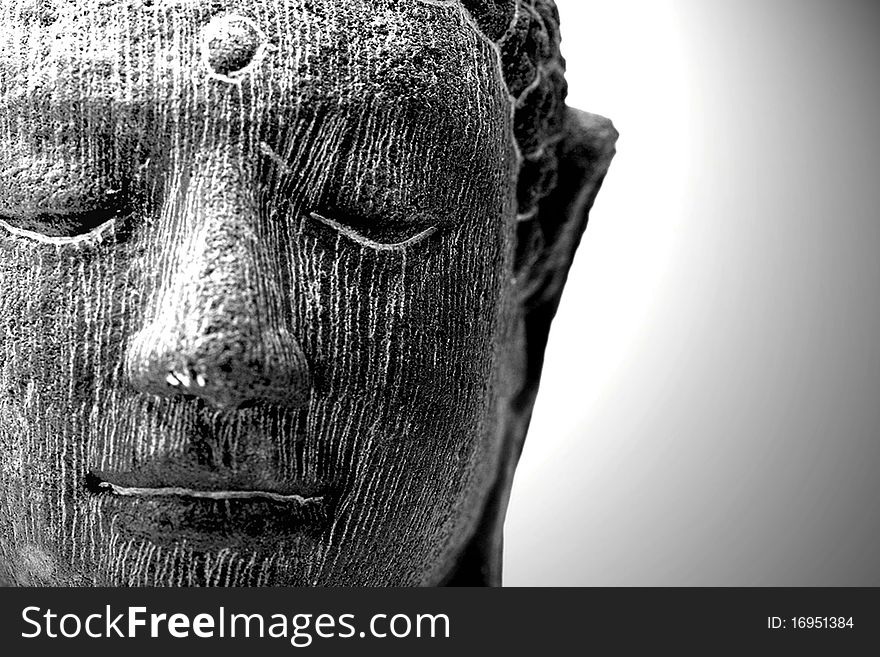 Face of a Buddha statue,