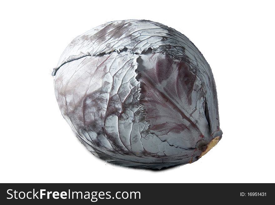 A red cabbage isolated on a white background