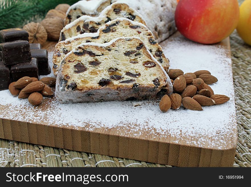 Stollen is a traditional Christmas cake from germany