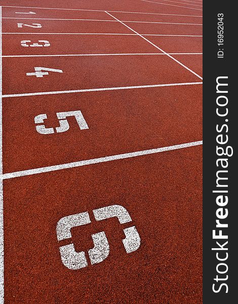 Athletics Track Lane numbers