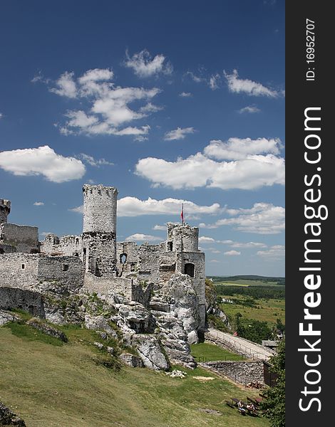 The riuns of the castle in Ogrodzieniec in Poland. The riuns of the castle in Ogrodzieniec in Poland.