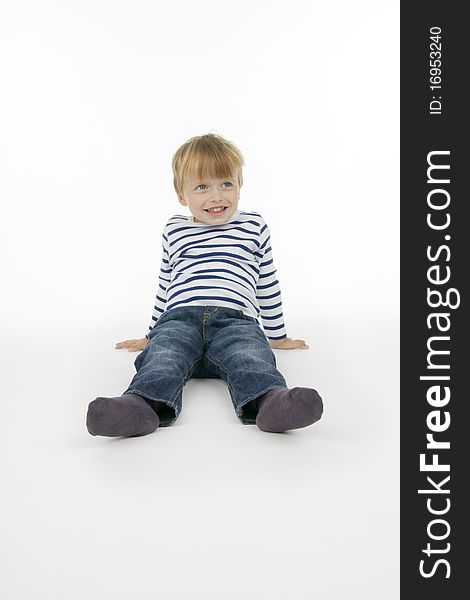 A little boy, on white background.