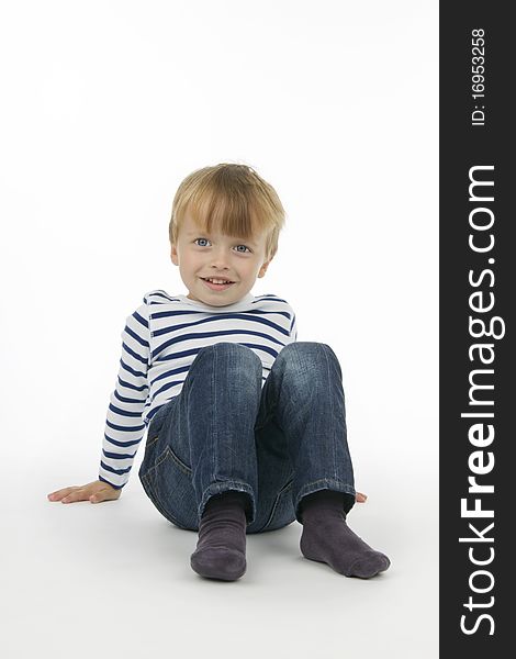 A little boy, on white background. A little boy, on white background.