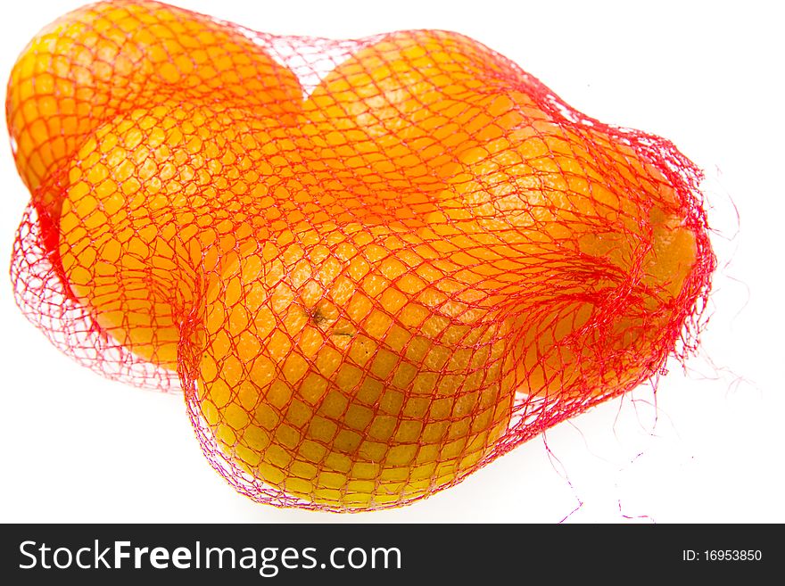 Isolated Oranges On A White
