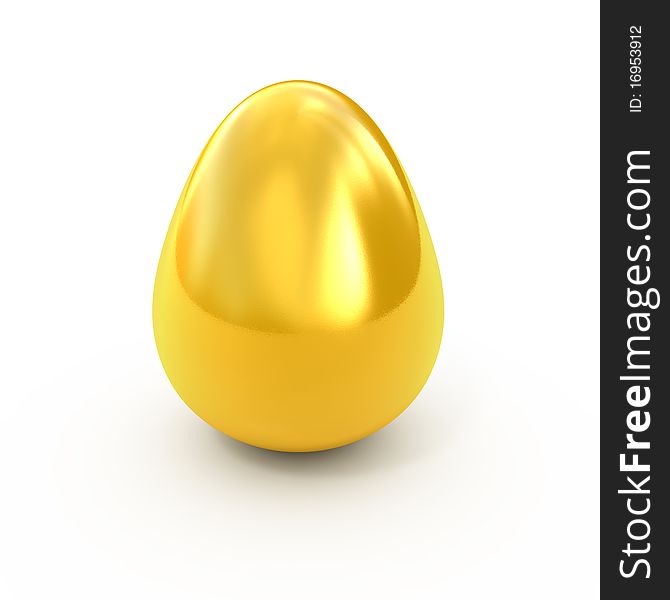High detailed Golden egg isolated on white