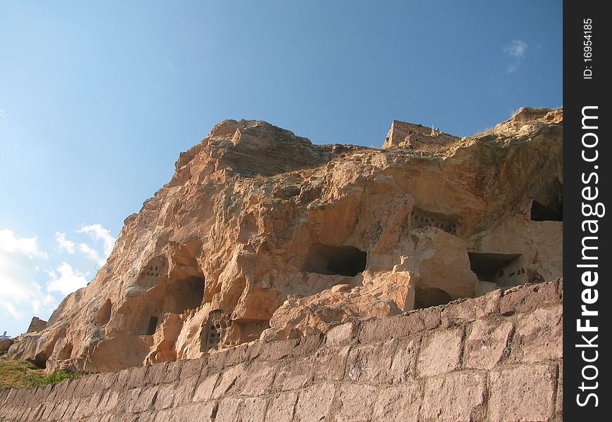 View of cave house in Cappadocia, Turkey