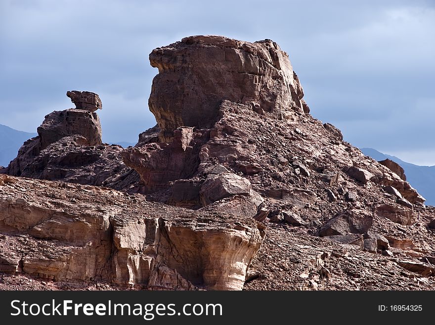 Geological formations at Timna park, Israel
