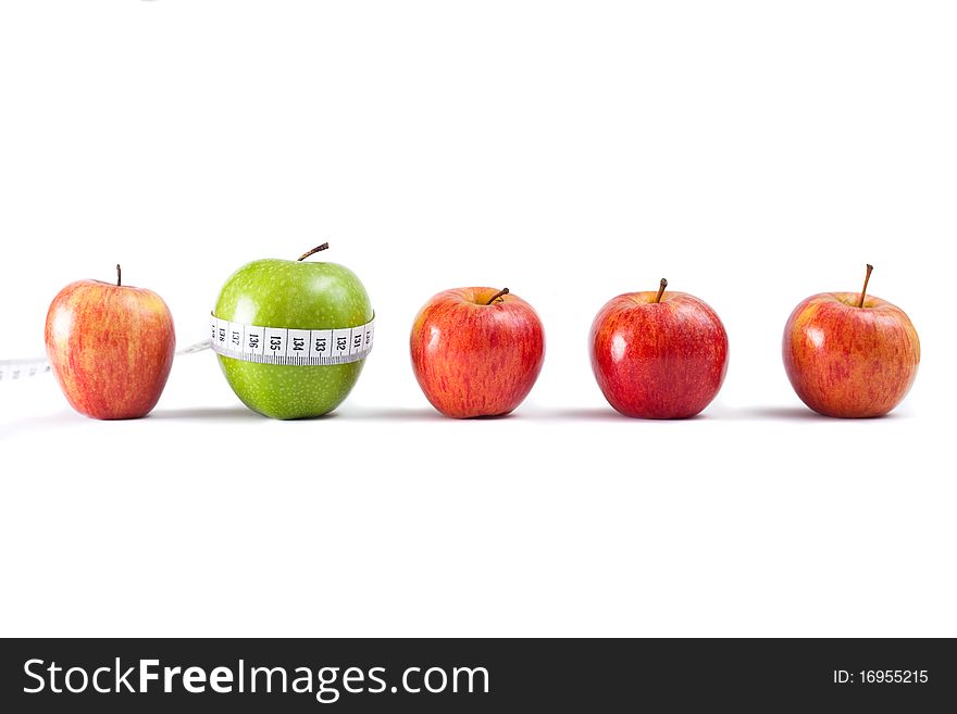 Apple concept of individuality or healthy life style.