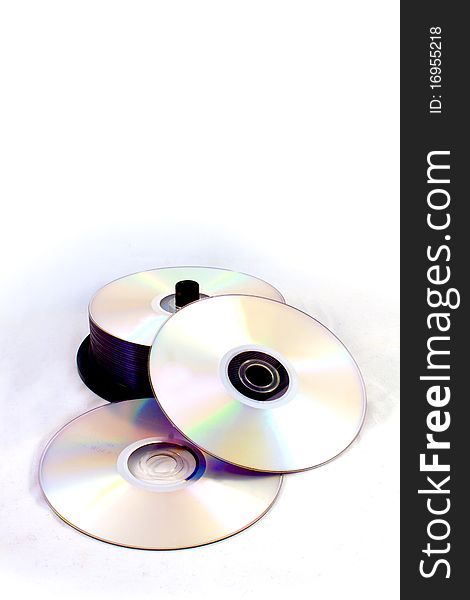 Compact disc on a white background