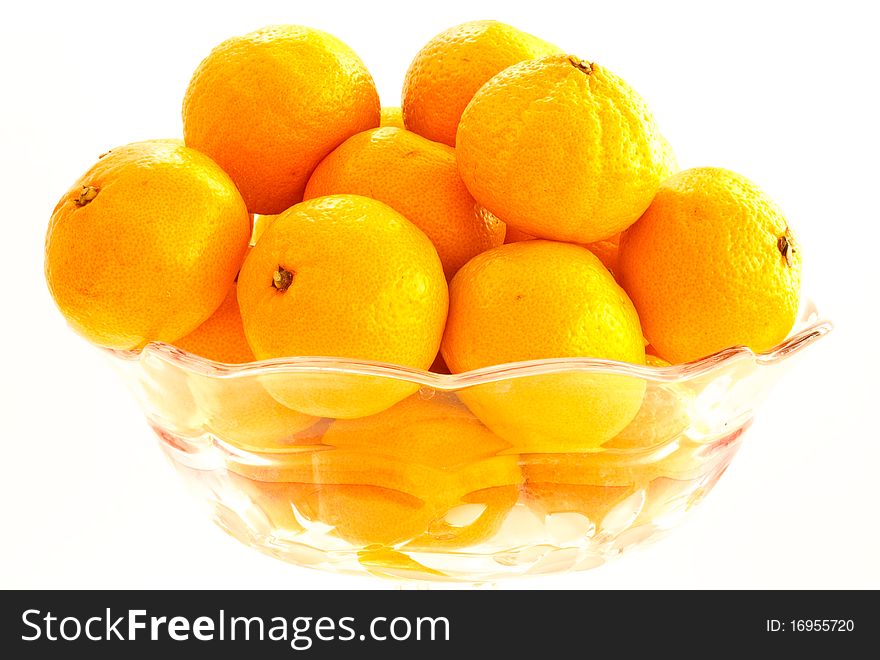 Mandarins are isolated on a white background. Mandarins are isolated on a white background