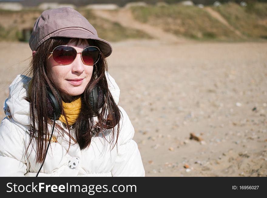 Beautiful young female on the beach