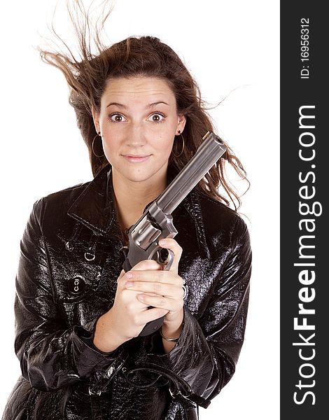 Woman Very Happy With Gun