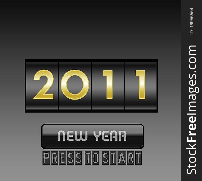 New Year  counter illustration on black background