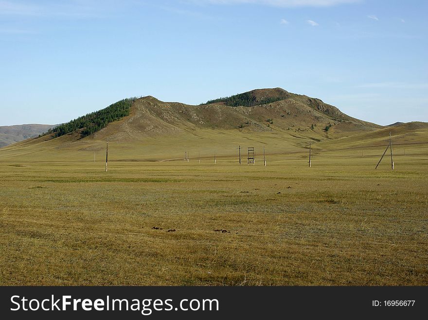 Landscape in the steppes of Mongolia, Asia. Landscape in the steppes of Mongolia, Asia