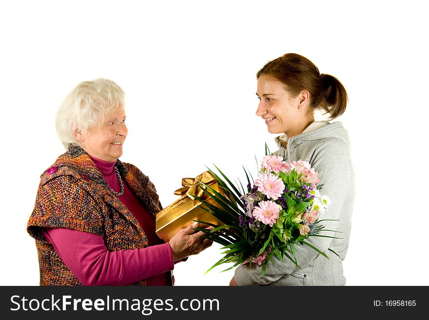 Congratulations and a nice bouquet. Congratulations and a nice bouquet