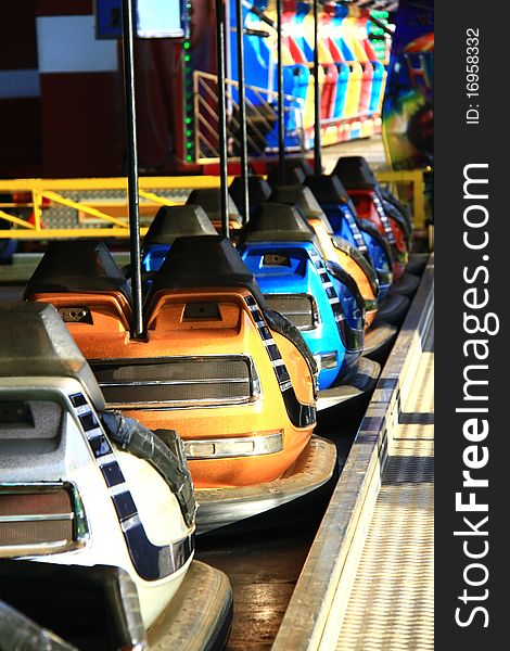 Image of bumper cars at a funfair. Image of bumper cars at a funfair