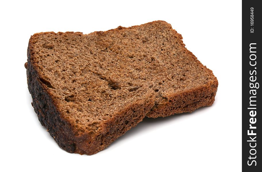 Rye bread isolated on white close up