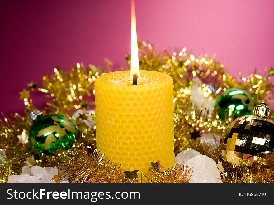 Christmas candle is burning bright