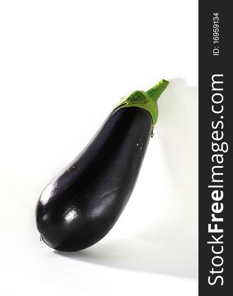 Brinjal eggplant isolated white background with clipping path