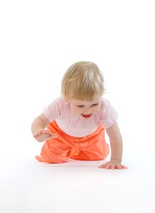 Baby Running On All Fours Royalty Free Stock Image