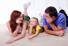 Mother, A Young Father And Young Daughter Royalty Free Stock Photos Mother, A Young Father And Young Daughter Royalty Free Stock Photos