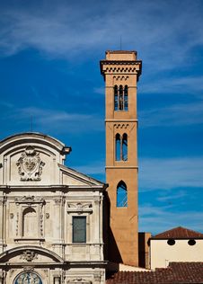 Church Facade And Bell-tower Royalty Free Stock Images Church Facade And Bell-tower Royalty Free Stock Images