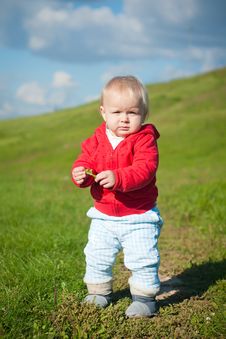Adorable Baby Walking Bay Road On Hill Stock Photos Adorable Baby Walking Bay Road On Hill Stock Photos
