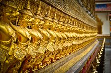 Golden Garuda In Thai Temple. Stock Photography