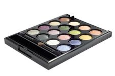 Eye Shadows Palette With Two Brushes Royalty Free Stock Images Eye Shadows Palette With Two Brushes Royalty Free Stock Images