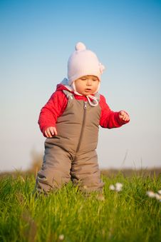 Adorable Baby Walk On Top Of Hill Royalty Free Stock Photos Adorable Baby Walk On Top Of Hill Royalty Free Stock Photos