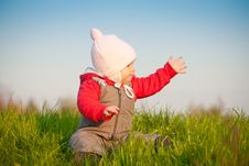 Adorable Baby Sit On Top Of Hill Stock Images Adorable Baby Sit On Top Of Hill Stock Images
