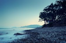Sea Landscape In The Summer Evening Stock Image