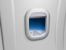 White Porthole Airplane Stock Photo