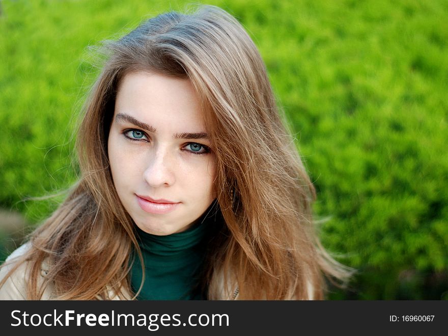 Close up of young girl smiling. Close up of young girl smiling