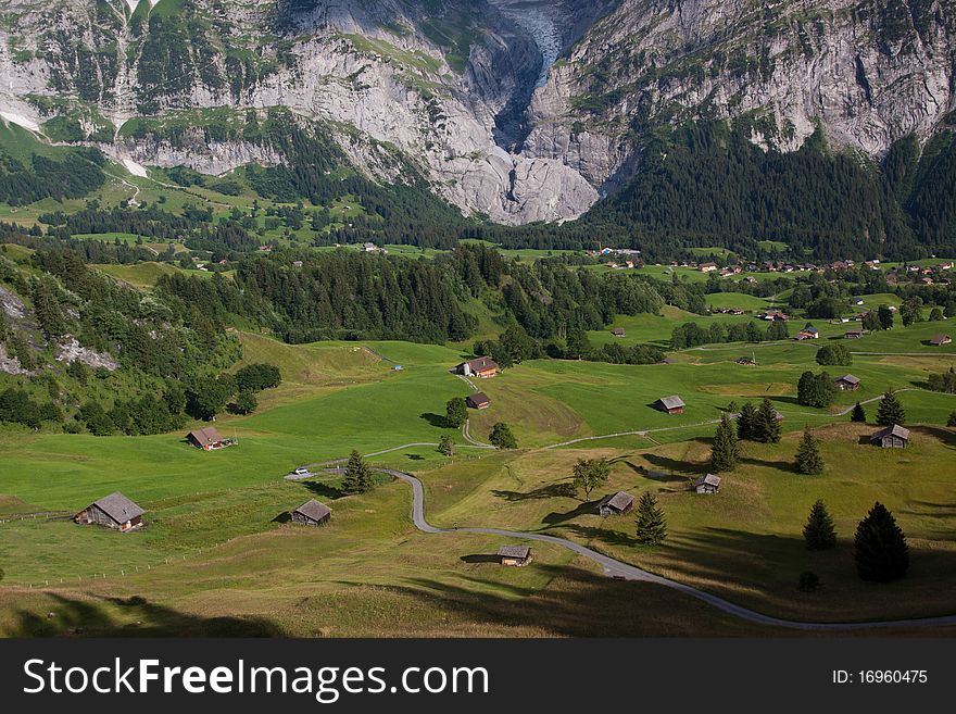 View from the FIRST mountain in Switzerland. View from the FIRST mountain in Switzerland