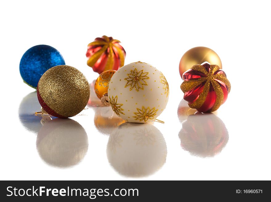 Christmas balls isolated on white backgrouns