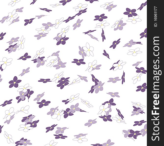 Seamless wallpaper pattern with isolated flowers