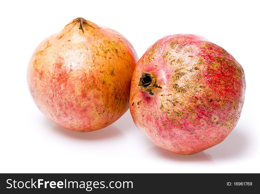 Pomegranate isolated on white background - studio shoot