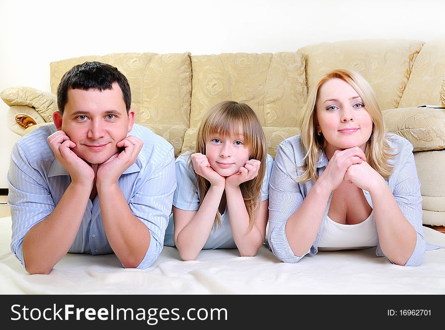 Young married couple and their daughter to spend time together in the interior