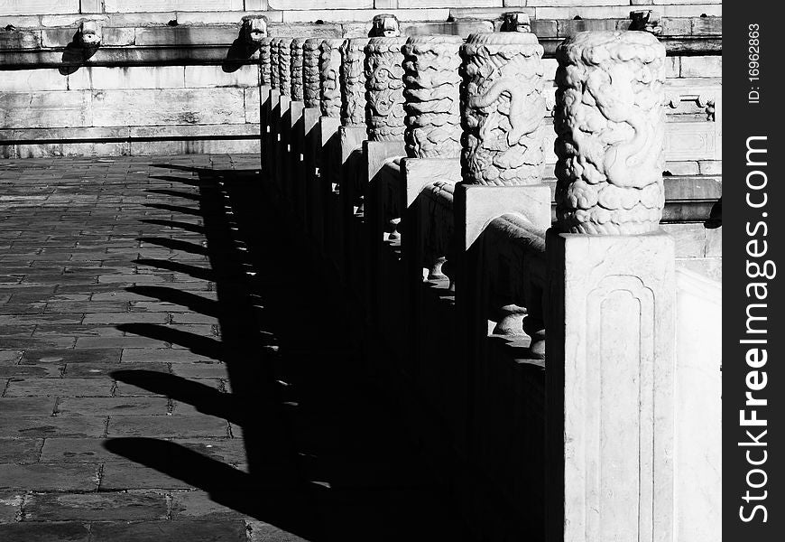 White Marble Railings In Forbidden City