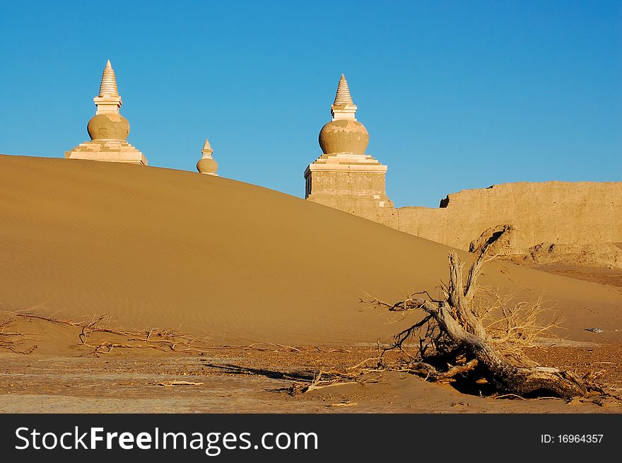 Ancient Chinese city lost in desert. Ancient Chinese city lost in desert